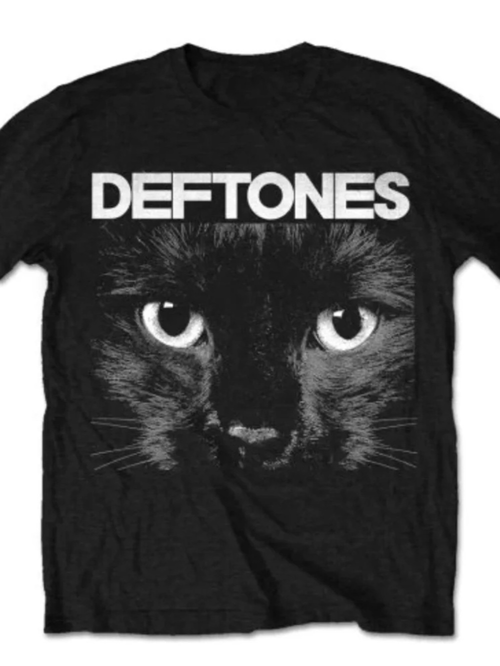 Deftones Black Cat Eyes Graphic Tee Unisex Y2K Nu Metal Band T-Shirt